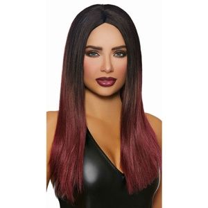 Long Black & Red Ombre Wig (Never Worn)
